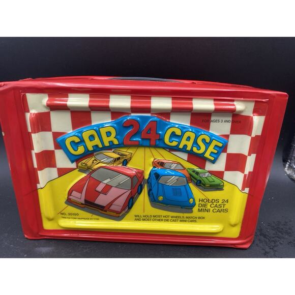 Vintage Tara Toy 24 Car Case Red # 20150 Including 22 Cars Hot Wheels Matchbox - Picture 10 of 16